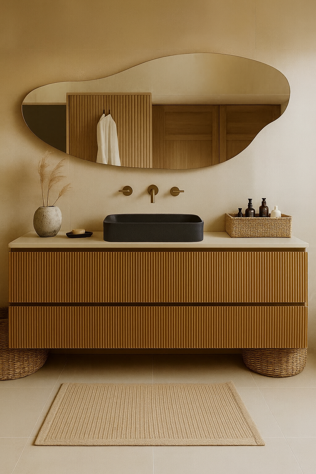 Client inspectant sa nouvelle douche